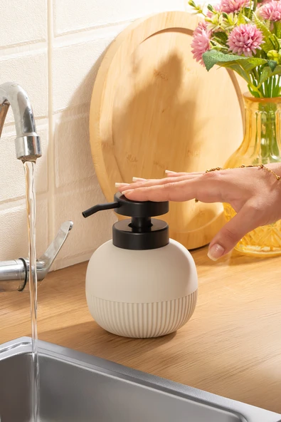Porsima 3120 Banyo ve Mutfak Sıvı Sabunluk 450ML Taupe - 2