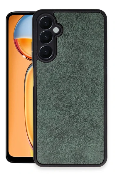 Samsung Galaxy A35 5G Kılıf Aras Deri Kapak - Koyu Yeşil - 1