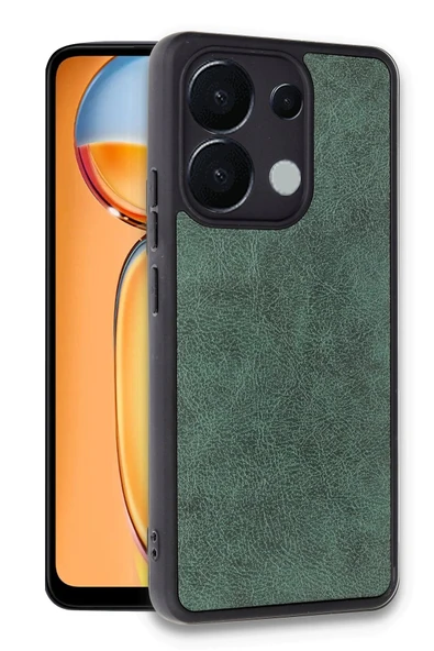 Xiaomi Redmi Note 13 Pro 5G Kılıf Aras Deri Kapak - Koyu Yeşil - 2