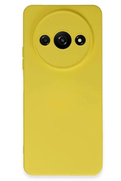 Xiaomi Redmi A3 4G Kılıf Nano içi Kadife Silikon - Sarı - 1