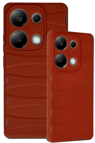 Xiaomi Redmi Note 13 Pro 4G Kılıf Bibercas Silikon Kapak - Kırmızı - 3