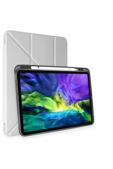 iPad Pro 11 (2024) Kılıf Kalemlikli Mars Tablet Kılıfı - Gri - 1