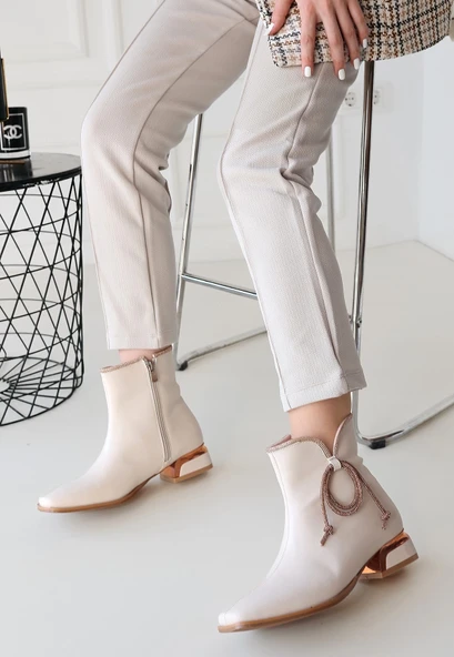 Melina Bej Cilt Topuklu Bot - Resim 3