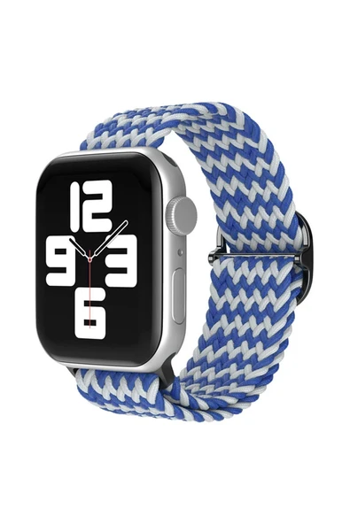 Apple Watch 42mm Star Kordon - Zigzag Beyaz-Mavi - 1