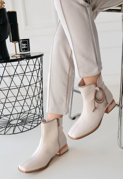 Melina Bej Cilt Topuklu Bot - Resim 2