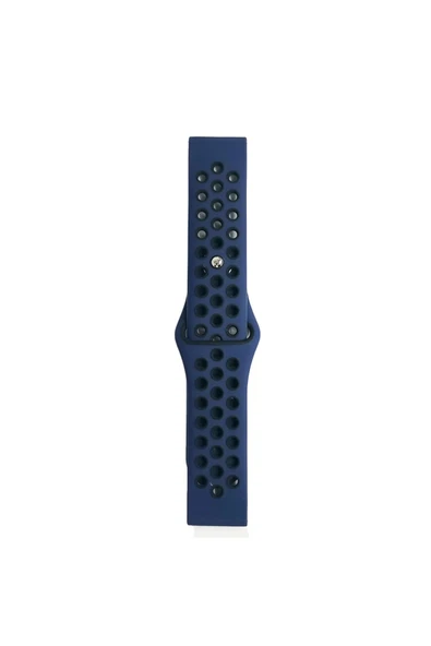 Watch 22mm Spor Delikli Kordon - Lacivert-Siyah - 2