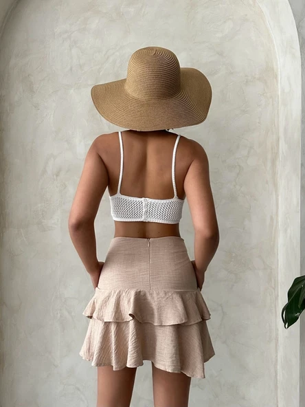 Vnlu fırfırlı etek s24681 - Resim 5