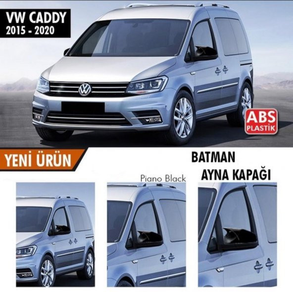 Vw Volkswagen Caddy Yarasa Ayna Kapağı ABS Plastik Batman Piano Black Batman ayna Kapağı 2015-2020 Modeller için