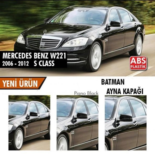 Mercedes Benz W221 S Class Yarasa Ayna Kapağı ABS Plastik Batman Piano Black Batman ayna Kapağı 2006-2012 Modeller için