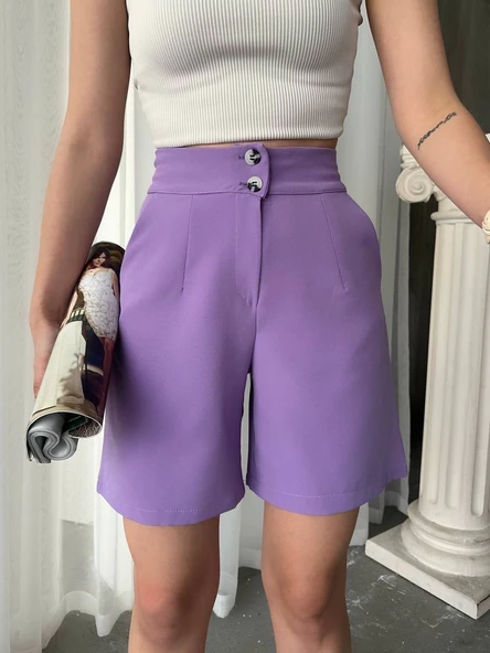 Düğmeli şort mdl24326 - Resim 4