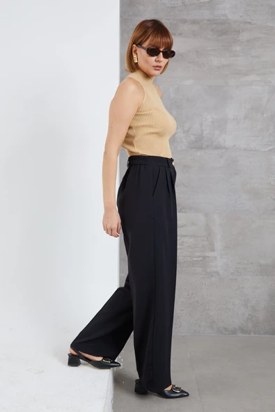 Kadın Beli Lastikli Pzzo Pantolon - Resim 4