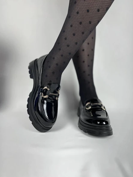 KB-ZN101 Kömür Rugan Günlük Kadın Babet - Resim 5