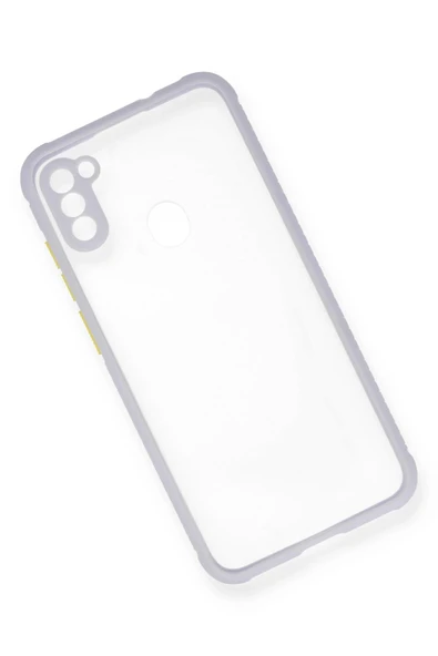 Samsung Galaxy A11 Kılıf Miami Şeffaf Silikon - Lila - 3