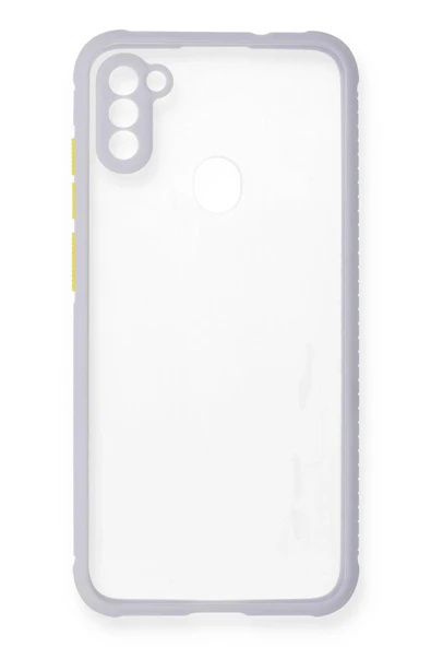 Samsung Galaxy A11 Kılıf Miami Şeffaf Silikon - Lila - 2