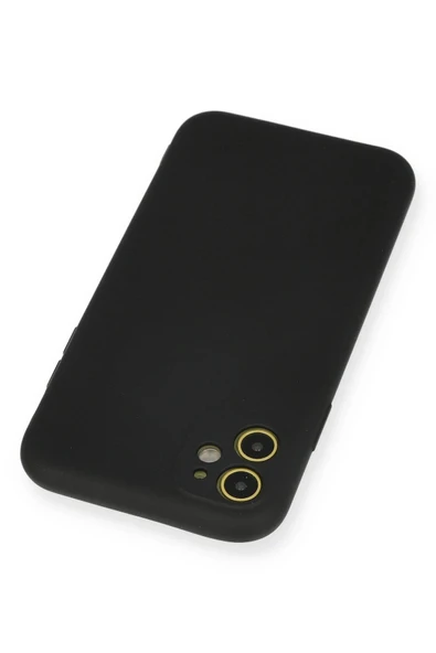 iPhone 11 Kılıf Nano içi Kadife Silikon - Siyah - 3