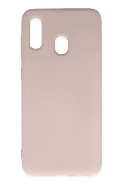 Samsung Galaxy A20 Kılıf Nano içi Kadife Silikon - Pudra - 1