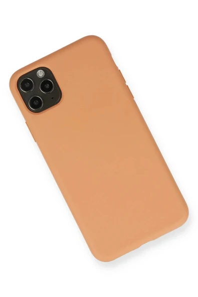 iPhone 11 Pro Max Kılıf Nano içi Kadife Silikon - Mat Turuncu - 2