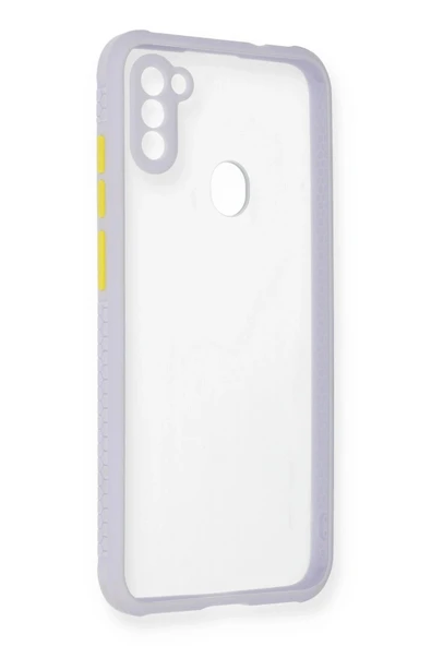 Samsung Galaxy A11 Kılıf Miami Şeffaf Silikon - Lila - 1