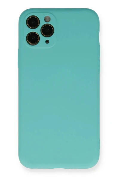 iPhone 11 Pro Kılıf Nano içi Kadife Silikon - Turkuaz - 1