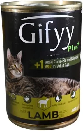 Gifyy Plus Kuzu Etli Kedi Konserve Maması - 400gr ürün görseli