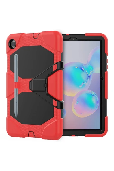 Samsung Galaxy Tab A7 10.4 Kılıf Griffin Tablet Kapak - Kırmızı - 1