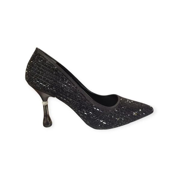 BEET 25BK238.38 SİVRİ BURUN TAŞ DETAYLI KADIN STİLETO - Resim 2