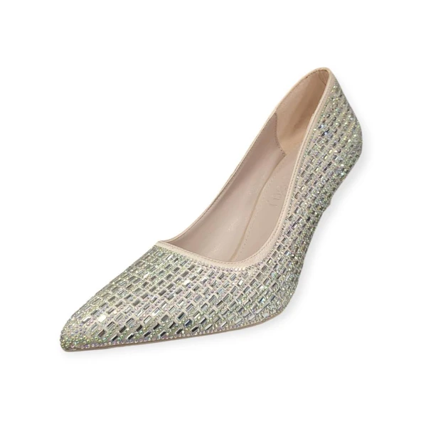 BEET 25BK238.38 SİVRİ BURUN TAŞ DETAYLI KADIN STİLETO - Resim 16