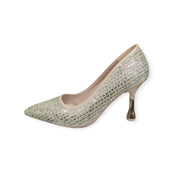 BEET 25BK238.38 SİVRİ BURUN TAŞ DETAYLI KADIN STİLETO ürün görseli 1