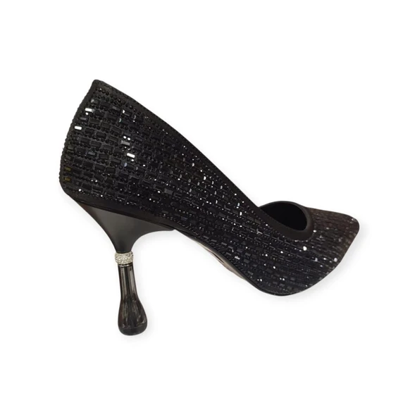 BEET 25BK238.38 SİVRİ BURUN TAŞ DETAYLI KADIN STİLETO - Resim 12