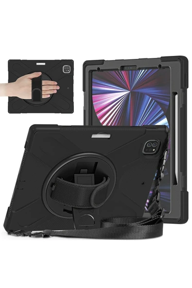 iPad Pro 12.9 (2020) Kılıf Amazing Tablet Kapak - Siyah - 1