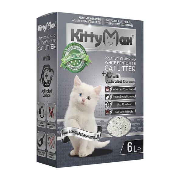 KittyMax Aktif Karbon Seçkin Kutu Kedi Kumu 6 Litre ürün görseli