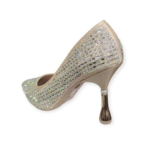 BEET 25BK238.38 SİVRİ BURUN TAŞ DETAYLI KADIN STİLETO - Resim 7