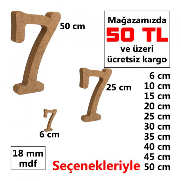Ahşap Rakam 7 sayısı 18 mm Dik Durabilir duvar süsü masa kapı sü