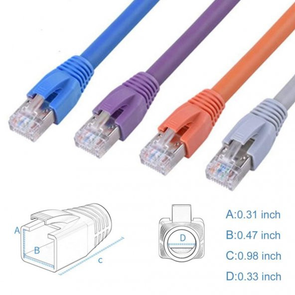 PrimeX PX-CAT7100 Cat7 RJ45 Koruma Kılıfı CAT7 Cover Gri 100 Adet - 3