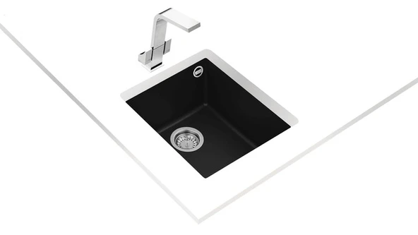 TEKA SQUARE 34.40 TEZGAH ALTI SİYAH GRANİT EVYE - Resim 2