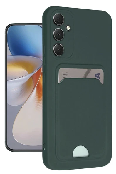 Samsung Galaxy S24 Plus Kelvin Kartvizitli Silikon - Koyu Yeşil - 1