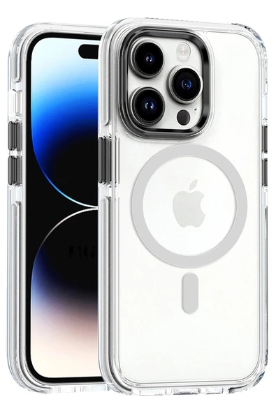 iPhone 15 Pro Bella Magsafe Kapak - Gri - 1