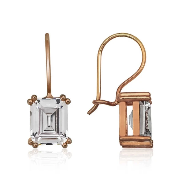 Supertrend Gümüş Sallantılı Baget Taşlı Bayan Küpe ürün görseli