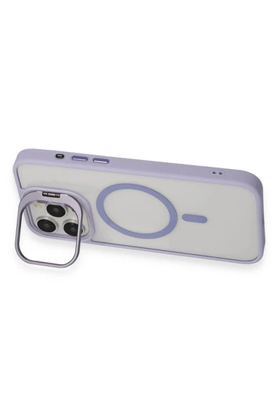 iPhone 15 Pro Max Kılıf Roblox Lens Magsafe Standlı Kapak - Lila - 5