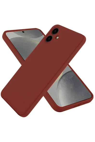 Samsung Galaxy A06 Kılıf First Silikon - Bordo - 1