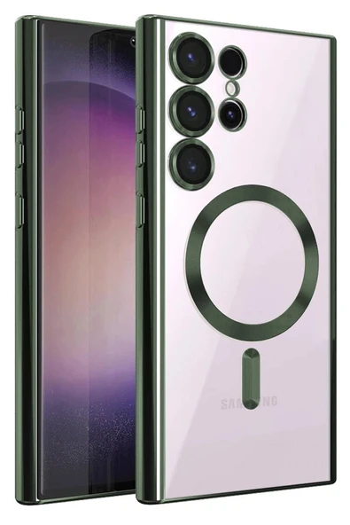 Samsung Galaxy S25 Ultra Kılıf Kross Magneticsafe Kapak - Koyu Yeşil - 1