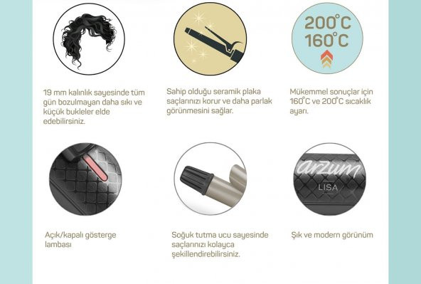 Arzum AR5023 Lisa 19 mm Saç Maşası - 3