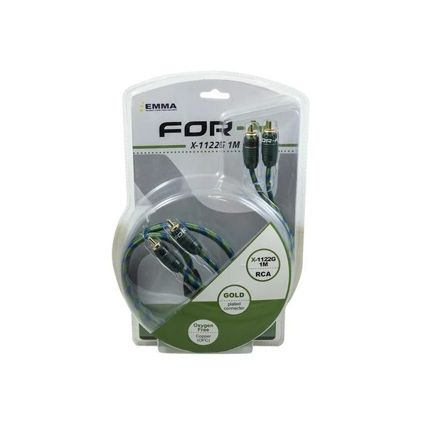 FOR-X X-1122G-1 METRE KALİTELİ PROFESYONEL-BAKIR RCA ANFİ KABLOSU - 2