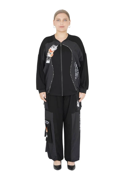 Kadın Büyük Beden Pamuk Oversize Alt Üst İkili Takım ürün görseli