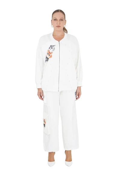 Kadın Büyük Beden Pamuk Oversize Alt Üst İkili Takım - Resim 6