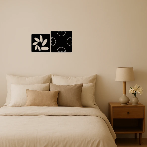 Minimalist Çizgisel MDF Duvar Dekoru - 1