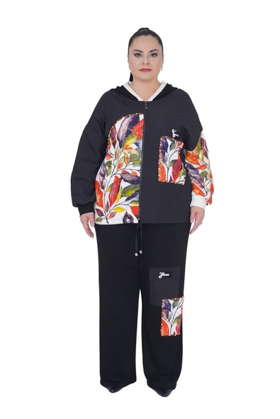 Kadın Büyük Beden Siyah Alt Üst İkili Ekstra Battal Takım ürün görseli