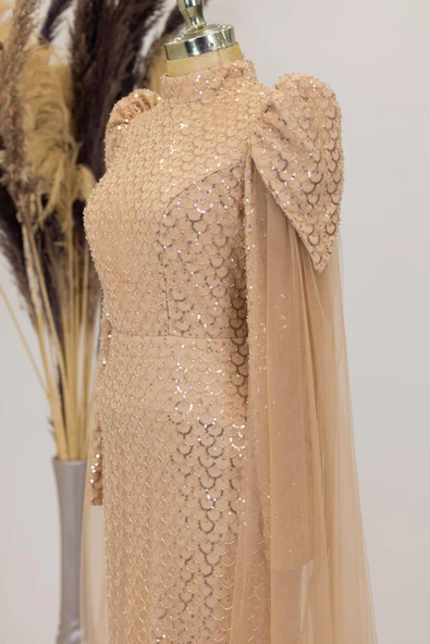 Asil Tesettür Abiye Gold - Resim 3