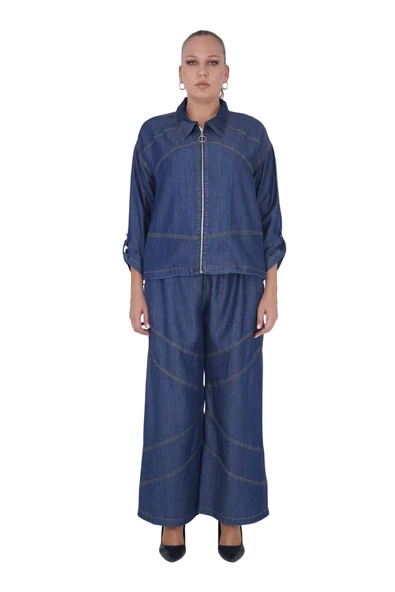 Kadın Büyük Beden İnce Kot Alt Üst İkili Takım ürün görseli