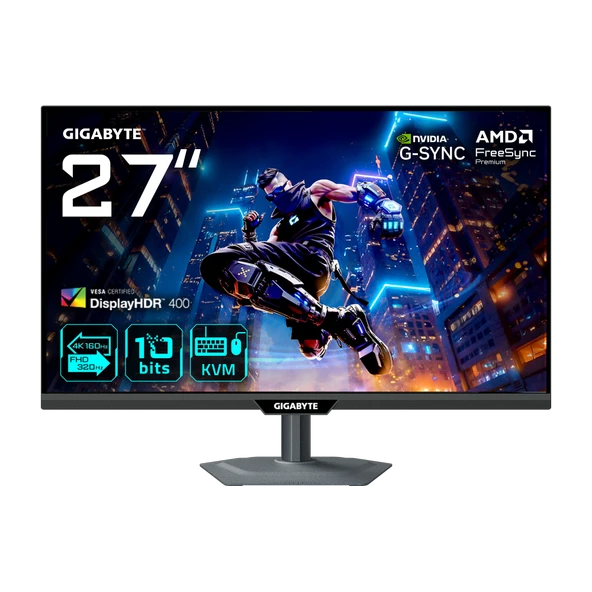 GIGABYTE M27UP 27" 4K 160HZ FHD 320HZ 1MS MONITOR ürün görseli 1